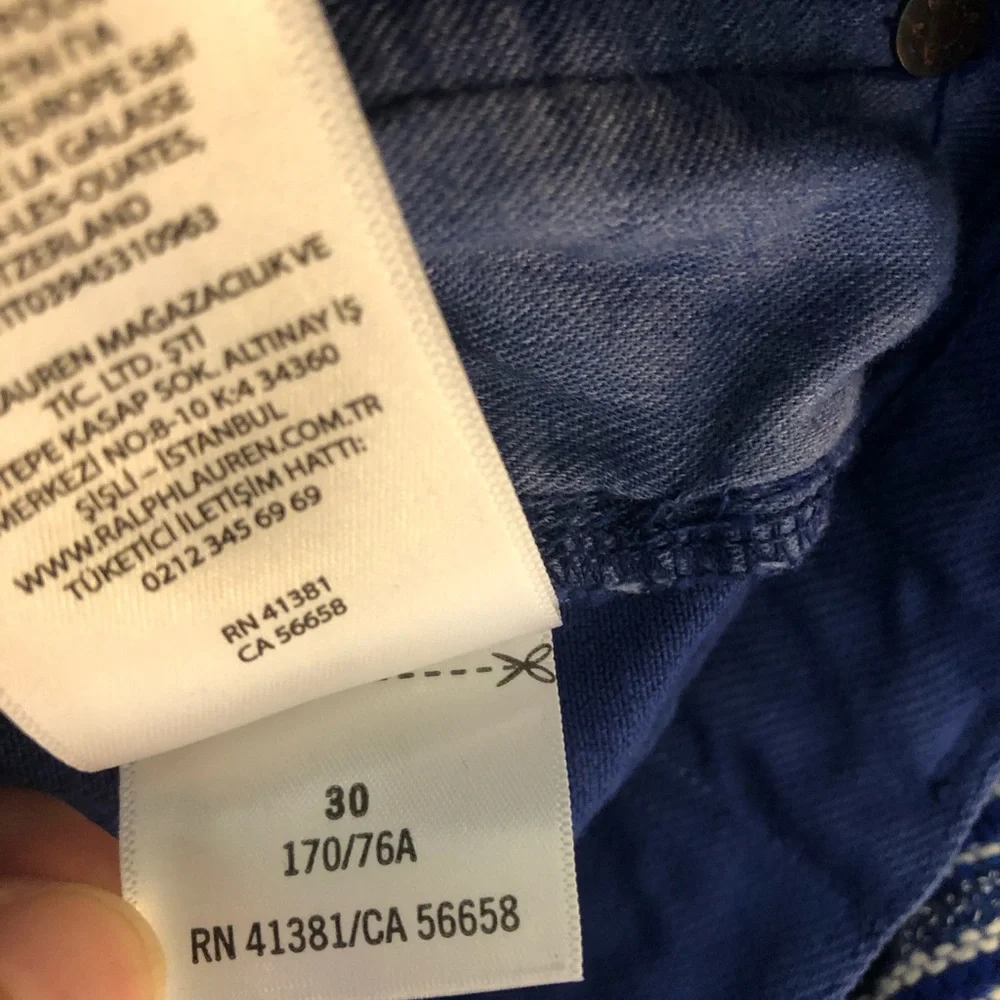 RALPH LAUREN POLO‎ BLUE CUT OFF SHORTS 30